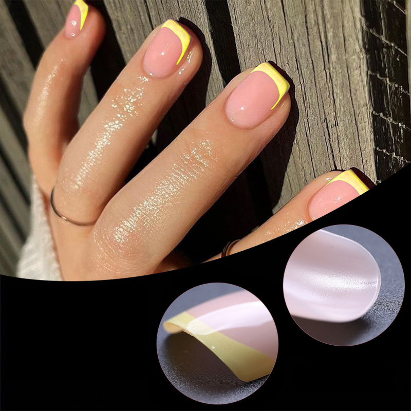 Prantsuse stiilis Wearing Armor 120 lühike värviline karbis prantsuse stiilis eemaldatav kunstküüne maniküür