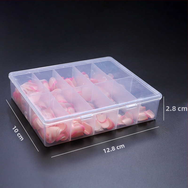 Manikúra s umelými nechtami vo francúzskom štýle Wearing Armor 120 v krabičke s krátkymi farebnými odnímateľnými umelými nechtami vo francúzskom štýle Wearing Armor