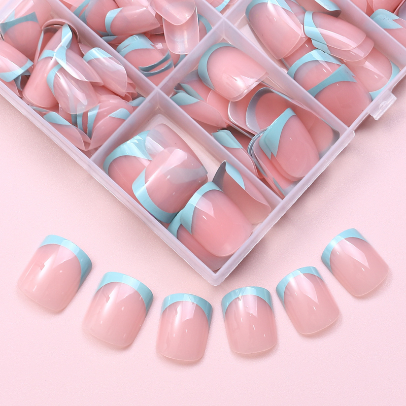 Prantsuse stiilis Wearing Armor 120 lühike värviline karbis prantsuse stiilis eemaldatav kunstküüne maniküür