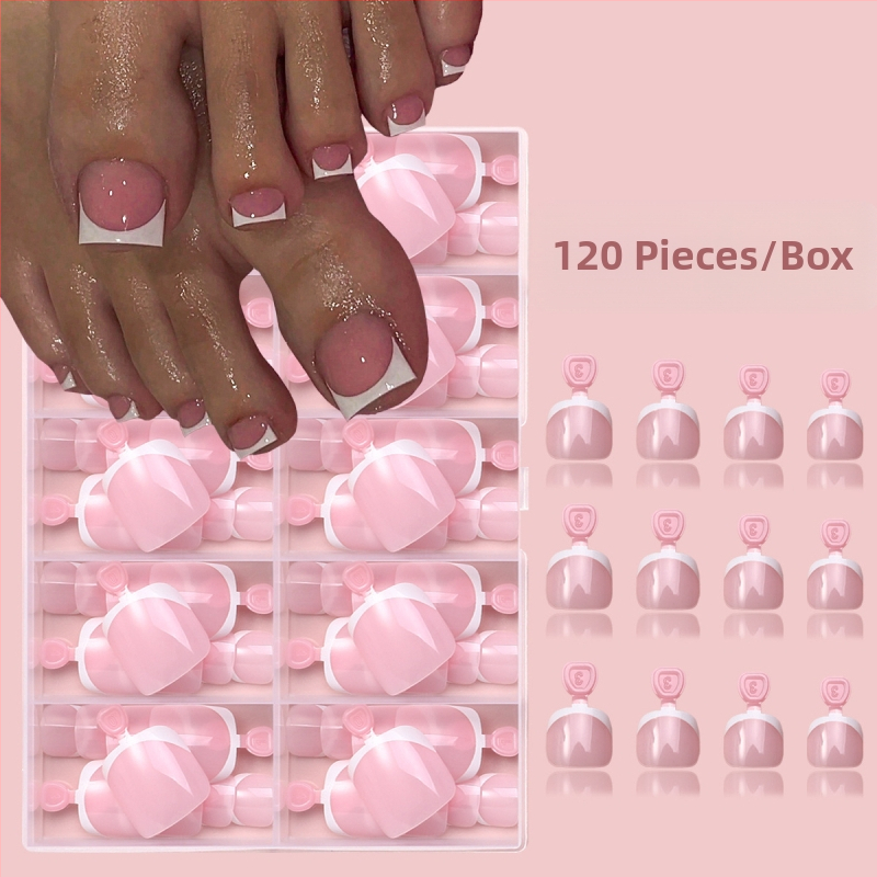 Prantsuse stiilis Wearing Armor 120 lühike värviline karbis prantsuse stiilis eemaldatav kunstküüne maniküür