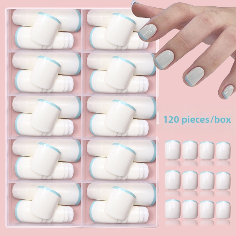 Prantsuse stiilis Wearing Armor 120 lühike värviline karbis prantsuse stiilis eemaldatav kunstküüne maniküür