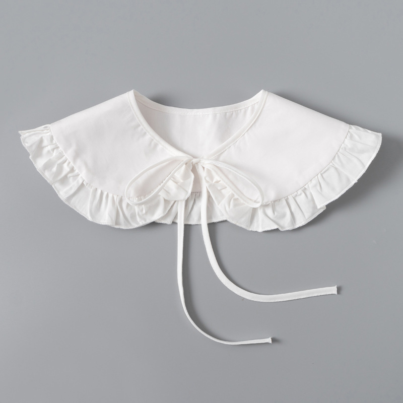 Saldās mežģīnes dekoratīva divslāņu elpojoša mākslīgā apkakle pavasara un vasaras vienkārša atmosfēriska vecuma samazināšanas apģērba sieviešu universāls šalle ārējais spārns