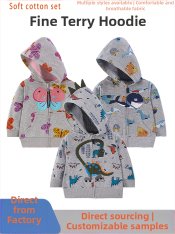 Tehase piiriülene uus unisex laste kampsun kevadel ja sügisel lastele lääne stiilis vabaaja kapuutsiga särk, beebijakk