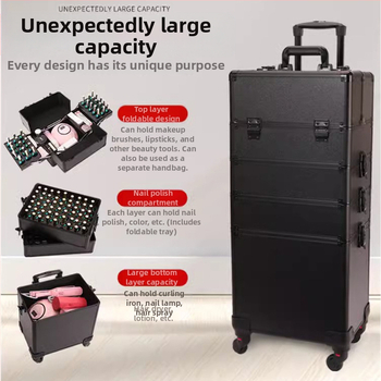 Professionaalne käru kosmeetikakott kaasaskantav suure mahutavusega meik maniküür tätoveeringu salong ilu poolpüsiv mitmekihiline tööriistakast