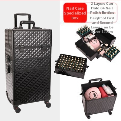 Professionaalne käru kosmeetikakott kaasaskantav suure mahutavusega meik maniküür tätoveeringu salong ilu poolpüsiv mitmekihiline tööriistakast