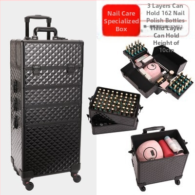 Professionaalne käru kosmeetikakott kaasaskantav suure mahutavusega meik maniküür tätoveeringu salong ilu poolpüsiv mitmekihiline tööriistakast