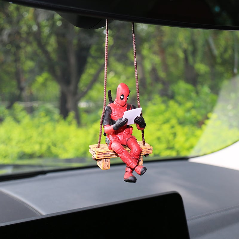 Swing Duck sorozat rajzfilm Deadpool autó visszapillantó tükör medál Reading Little Buck kézzel készített baba autó függő díszek