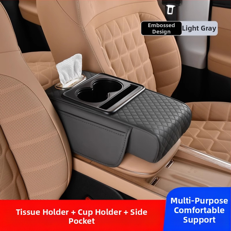 Auto keskse käetoe karbi turvapadi, kaitsepadi, multifunktsionaalne salvrätikukarp, topsihoidik, hoiukott