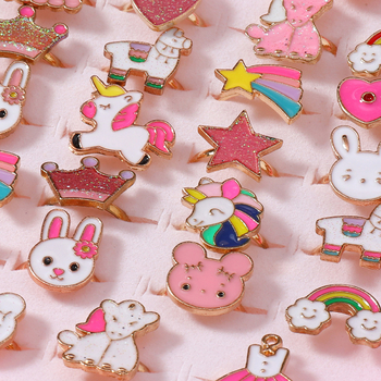 Παιδικό δαχτυλίδι σε κουτί για παιδιά, δαχτυλίδι αγάπης, μόδα, καρτούν, κοσμήματα με φρούτα και κρύσταλλα, κοσμήματα πριγκίπισσας