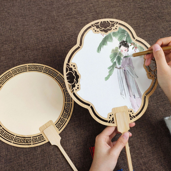 Klassikaline õõnes Xuan paberventilaator kahepoolne tühi isetegemise hiina maali käsitsi maalitud kalligraafia poolküpsetatud ventilaator õueventilaator