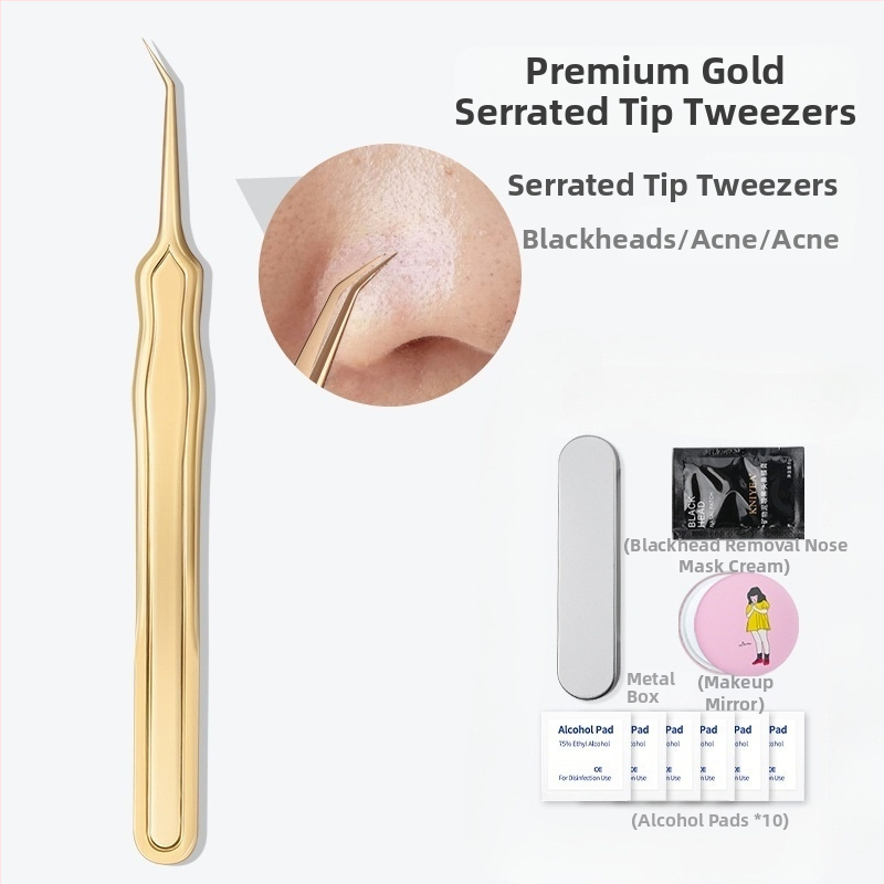 Väliskaubanduse akne nõelraku klambriülikond akne eemaldamise mustpeade pintsetid üliteravad peened pigistavad akne tööriistad ilu kingituste genereerimine