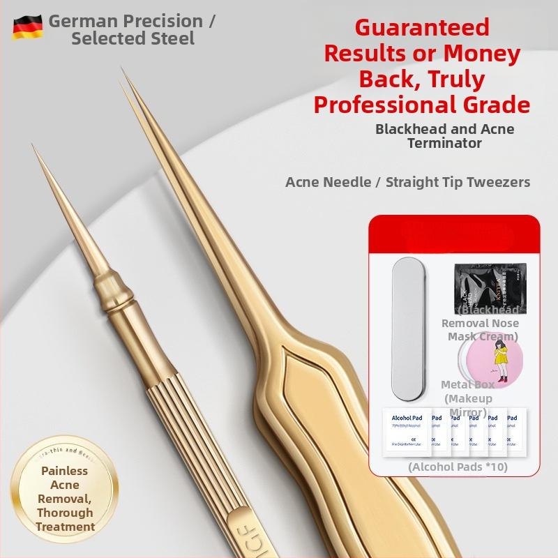 Väliskaubanduse akne nõelraku klambriülikond akne eemaldamise mustpeade pintsetid üliteravad peened pigistavad akne tööriistad ilu kingituste genereerimine