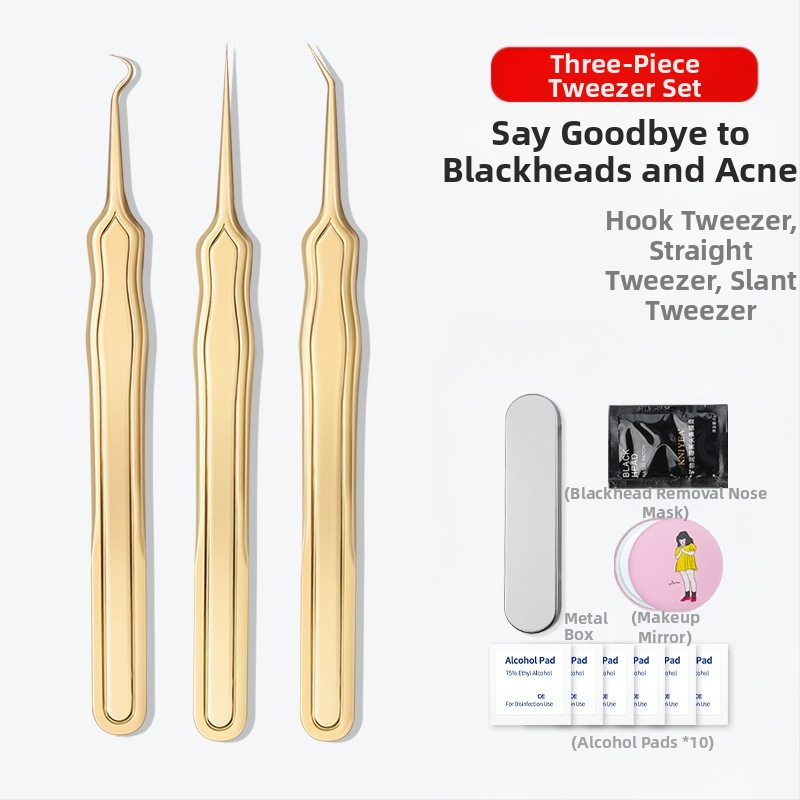 Väliskaubanduse akne nõelraku klambriülikond akne eemaldamise mustpeade pintsetid üliteravad peened pigistavad akne tööriistad ilu kingituste genereerimine