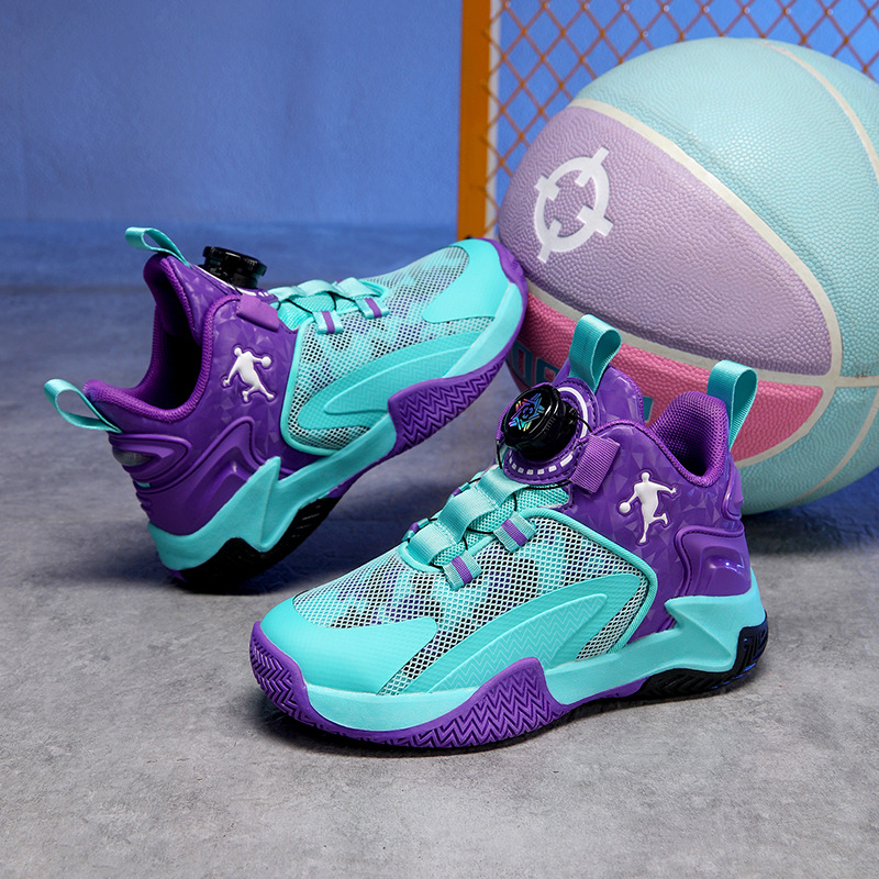 Gyerek kosárlabda cipők 2025 őszi forgó gombos fiú tornacipő nagy gyerek kosárlabda cipők entity nagykereskedelem