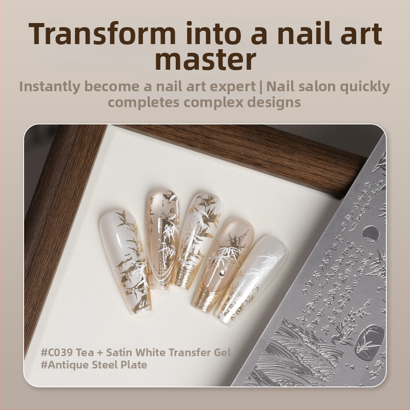 Silikónová pečiatka Gaoy Goya na potlač nechtov, oceľová doska, forma s čipkou, motýlím vzorom, kvetinový Guofeng Transfer Tool