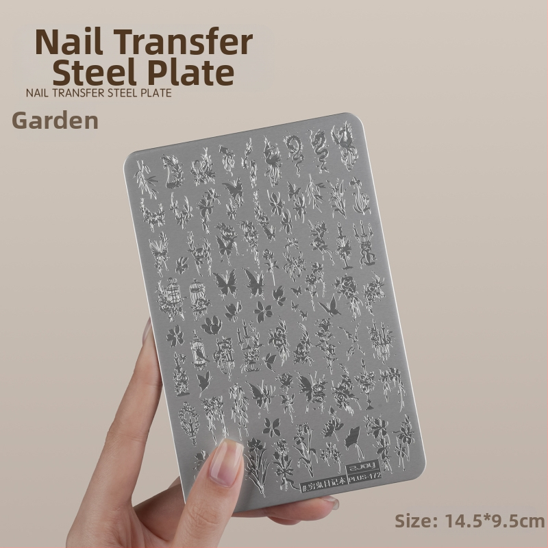 Gaoy Goya küünekunsti trükkimine terasplaadi vorm pitsist liblikamustriga lille Guofeng ülekandetööriist silikoontempel