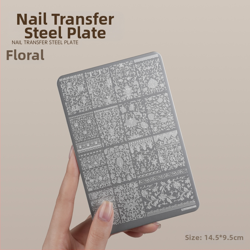 Gaoy Goya küünekunsti trükkimine terasplaadi vorm pitsist liblikamustriga lille Guofeng ülekandetööriist silikoontempel