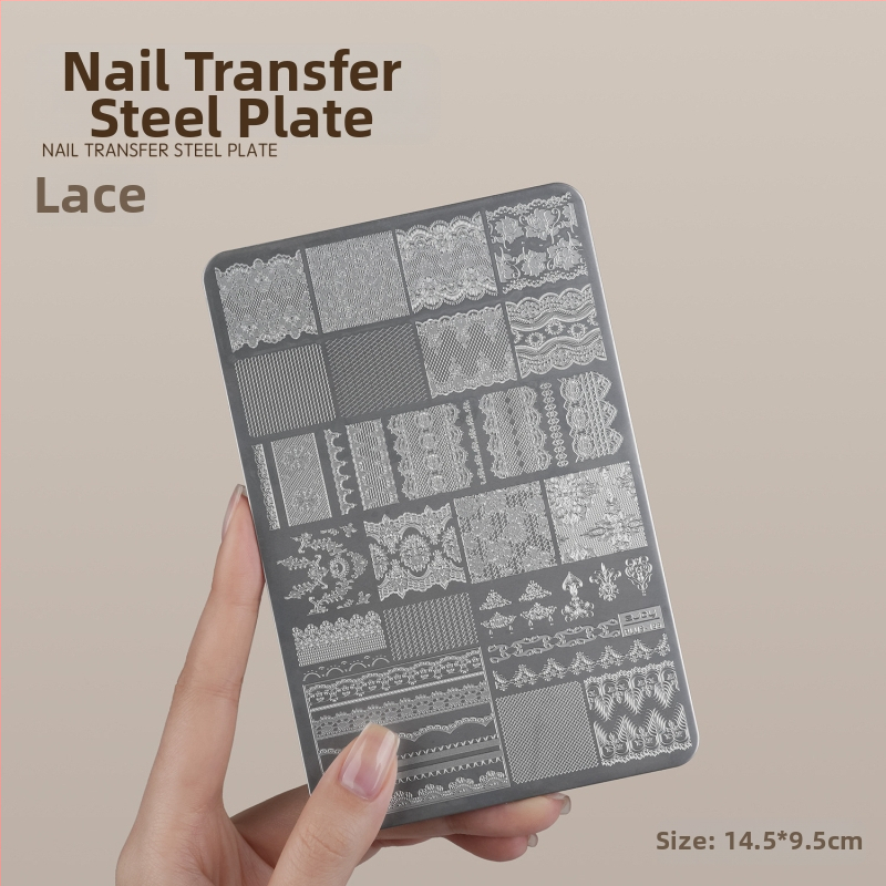 Gaoy Goya küünekunsti trükkimine terasplaadi vorm pitsist liblikamustriga lille Guofeng ülekandetööriist silikoontempel