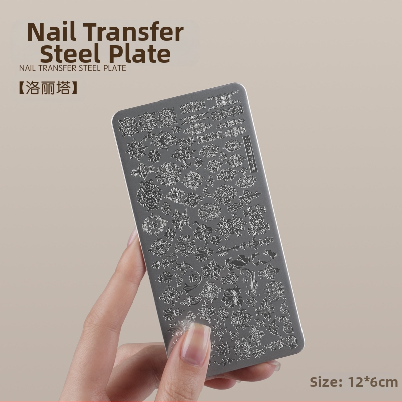 Gaoy Goya küünekunsti trükkimine terasplaadi vorm pitsist liblikamustriga lille Guofeng ülekandetööriist silikoontempel