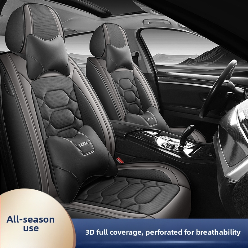 Väliskaubanduse tehase otsene hulgimüük uue auto istmepadi täielikult ümbritsetud perforeeritud hingavast nahast istmekattega nelja aastaaja universaalne istmepadi