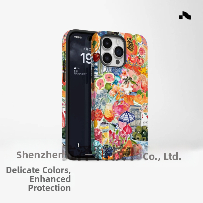 Populārs ārējās tirdzniecības salas stila tālruņa maciņš, kas piemērots iPhone 16, jaunam modelim, divi vienā, Apple 15 Pm triecienizturīgs aizsargapvalks