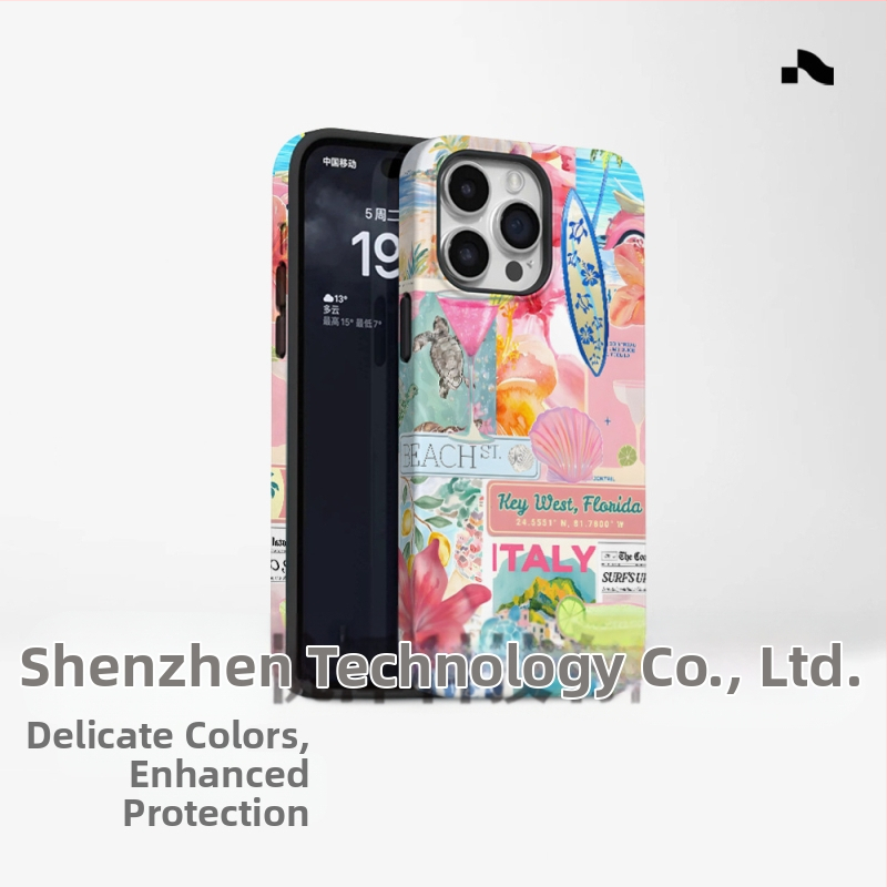 Populārs ārējās tirdzniecības salas stila tālruņa maciņš, kas piemērots iPhone 16, jaunam modelim, divi vienā, Apple 15 Pm triecienizturīgs aizsargapvalks