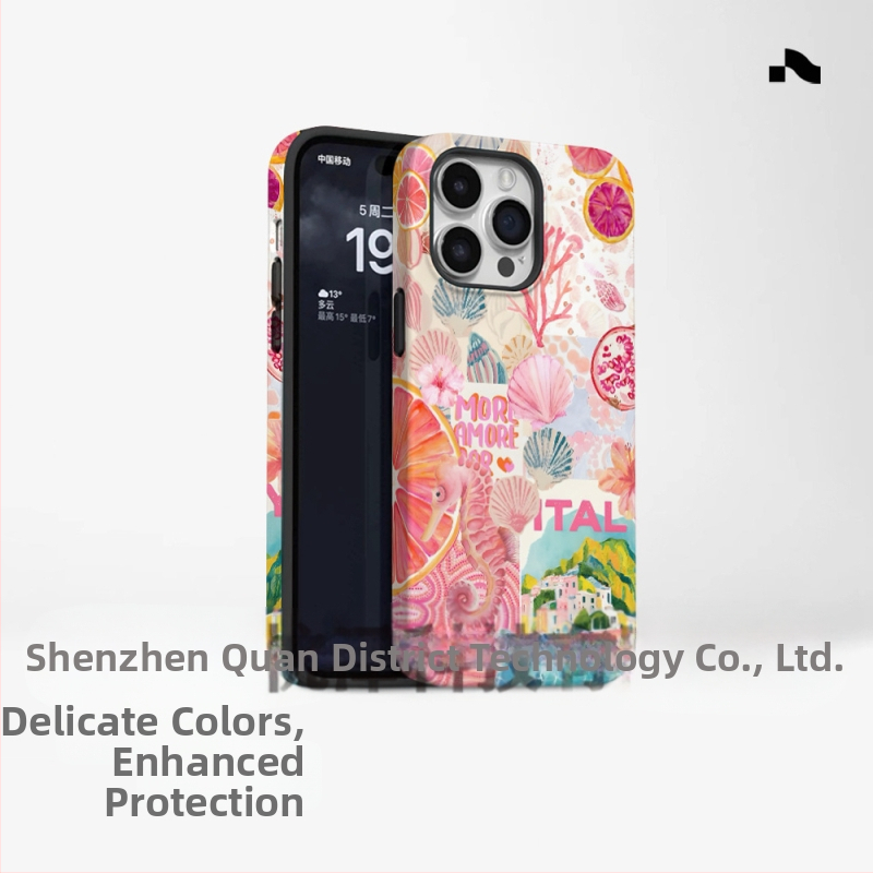 Populārs ārējās tirdzniecības salas stila tālruņa maciņš, kas piemērots iPhone 16, jaunam modelim, divi vienā, Apple 15 Pm triecienizturīgs aizsargapvalks