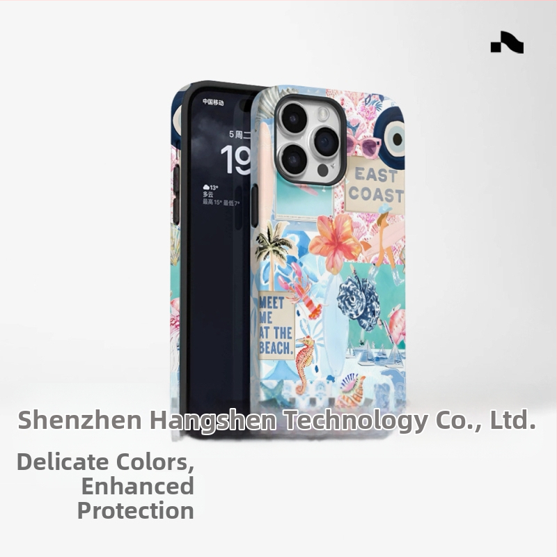 Populārs ārējās tirdzniecības salas stila tālruņa maciņš, kas piemērots iPhone 16, jaunam modelim, divi vienā, Apple 15 Pm triecienizturīgs aizsargapvalks