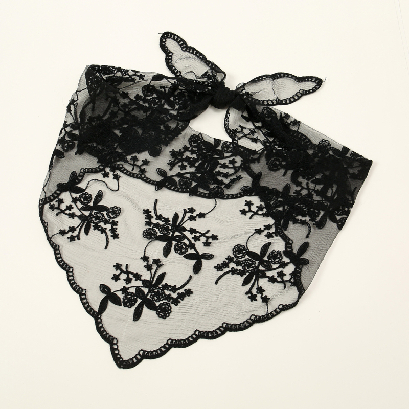 Euroopa ja Ameerika pruudi peakate lilleline pitsist kolmnurkne sall kevadel ja suvel uus mustvalge ühevärviline loor pulmapitsist hidžabi naistele