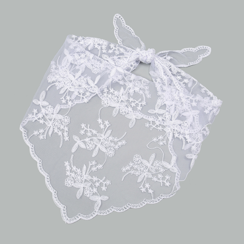 Euroopa ja Ameerika pruudi peakate lilleline pitsist kolmnurkne sall kevadel ja suvel uus mustvalge ühevärviline loor pulmapitsist hidžabi naistele