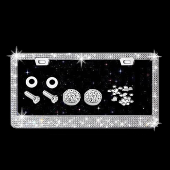 Amerikāņu numura zīmes rāmis ar dimantiem un rhinestones, akrila numura zīmes rāmis, automašīnu aksesuāri, pārrobežu modeļa 304 nerūsējošā tērauda numura zīmes rāmis