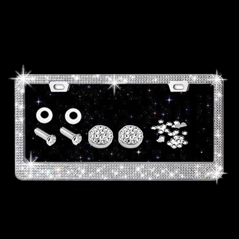 Amerikāņu numura zīmes rāmis ar dimantiem un rhinestones, akrila numura zīmes rāmis, automašīnu aksesuāri, pārrobežu modeļa 304 nerūsējošā tērauda numura zīmes rāmis