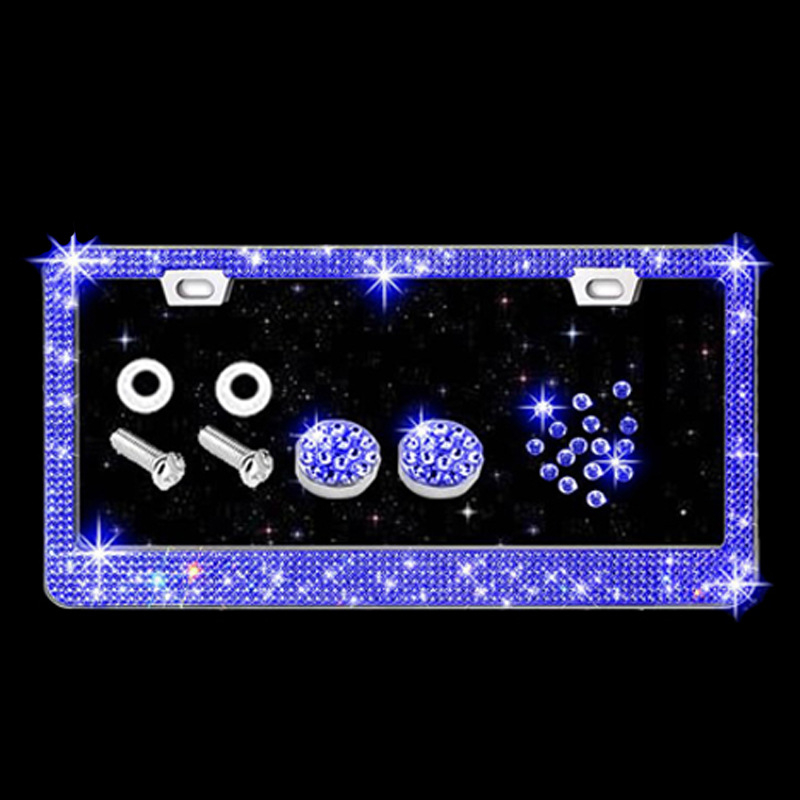 Amerikāņu numura zīmes rāmis ar dimantiem un rhinestones, akrila numura zīmes rāmis, automašīnu aksesuāri, pārrobežu modeļa 304 nerūsējošā tērauda numura zīmes rāmis