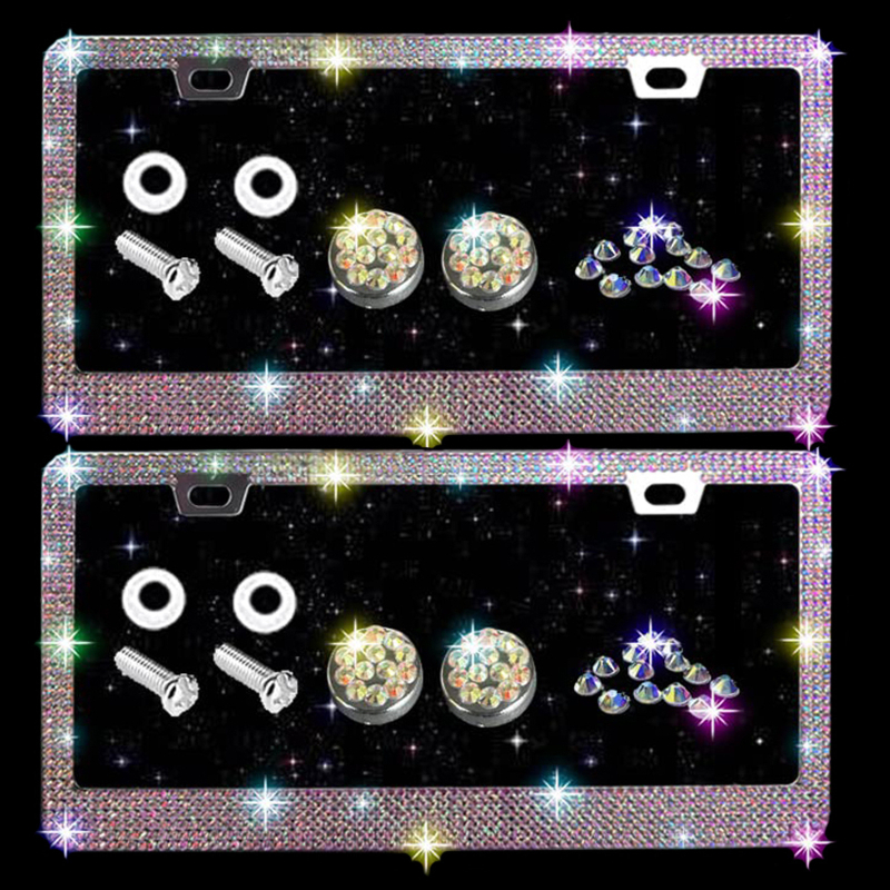 Amerikāņu numura zīmes rāmis ar dimantiem un rhinestones, akrila numura zīmes rāmis, automašīnu aksesuāri, pārrobežu modeļa 304 nerūsējošā tērauda numura zīmes rāmis