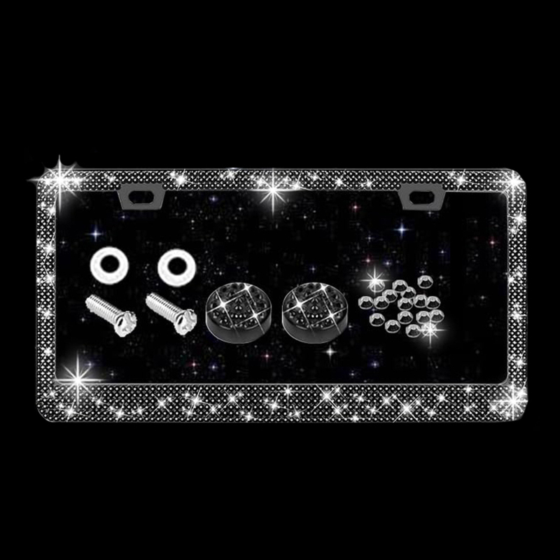 Amerikāņu numura zīmes rāmis ar dimantiem un rhinestones, akrila numura zīmes rāmis, automašīnu aksesuāri, pārrobežu modeļa 304 nerūsējošā tērauda numura zīmes rāmis