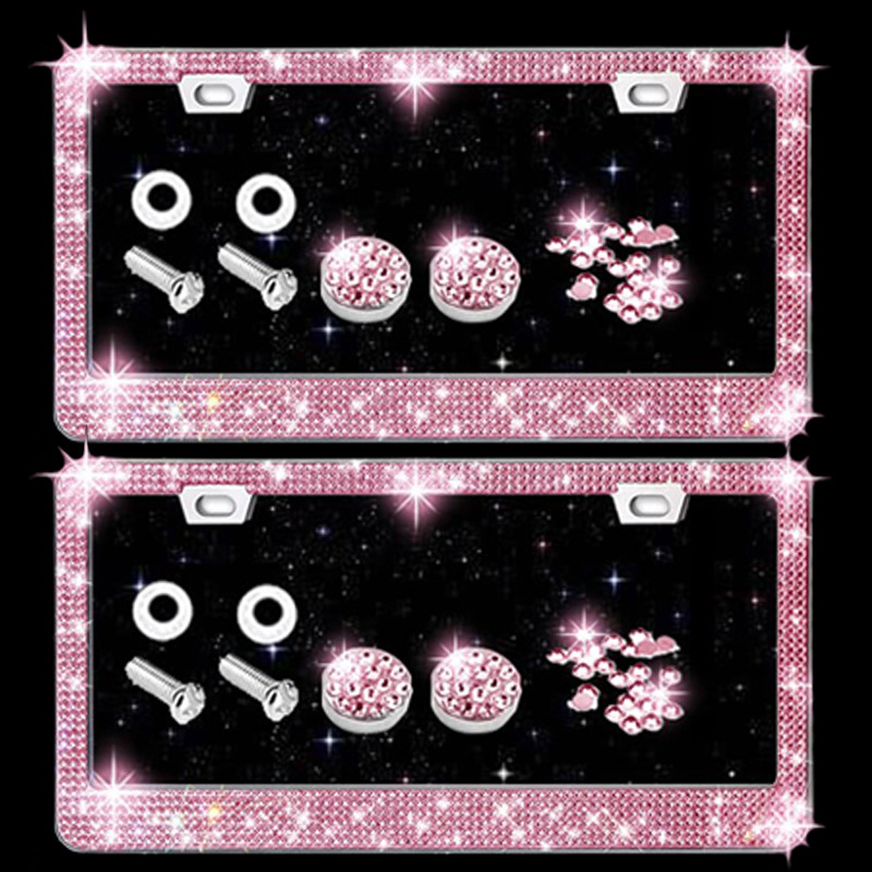 Amerikāņu numura zīmes rāmis ar dimantiem un rhinestones, akrila numura zīmes rāmis, automašīnu aksesuāri, pārrobežu modeļa 304 nerūsējošā tērauda numura zīmes rāmis