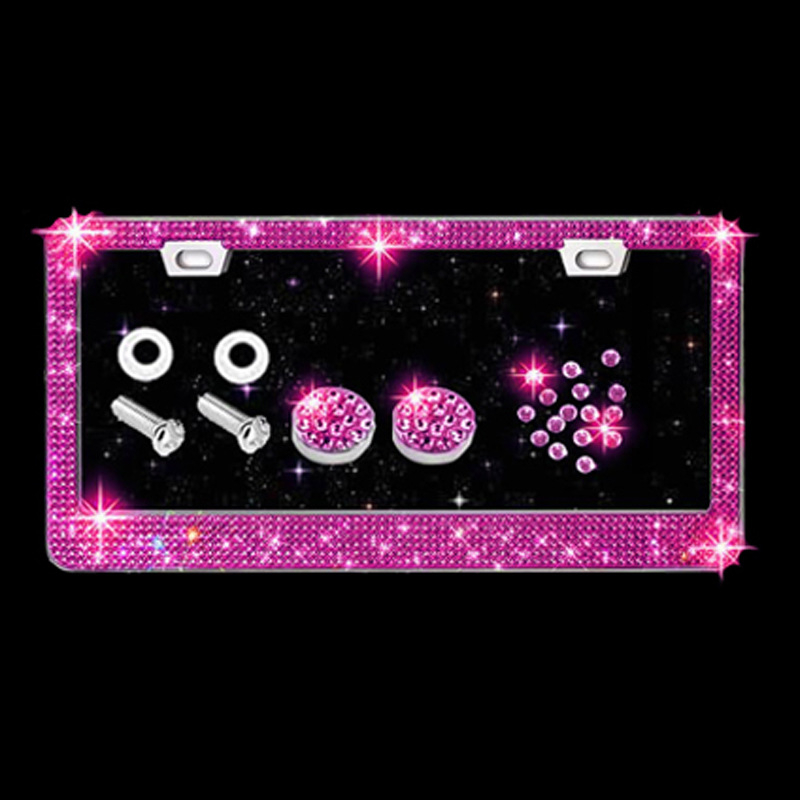 Amerikāņu numura zīmes rāmis ar dimantiem un rhinestones, akrila numura zīmes rāmis, automašīnu aksesuāri, pārrobežu modeļa 304 nerūsējošā tērauda numura zīmes rāmis