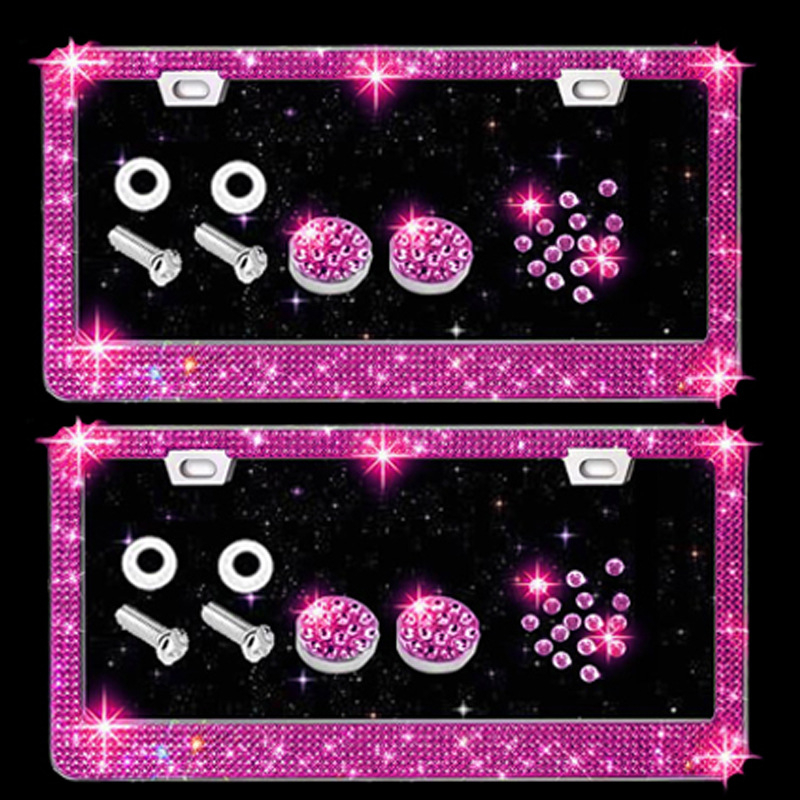 Amerikāņu numura zīmes rāmis ar dimantiem un rhinestones, akrila numura zīmes rāmis, automašīnu aksesuāri, pārrobežu modeļa 304 nerūsējošā tērauda numura zīmes rāmis