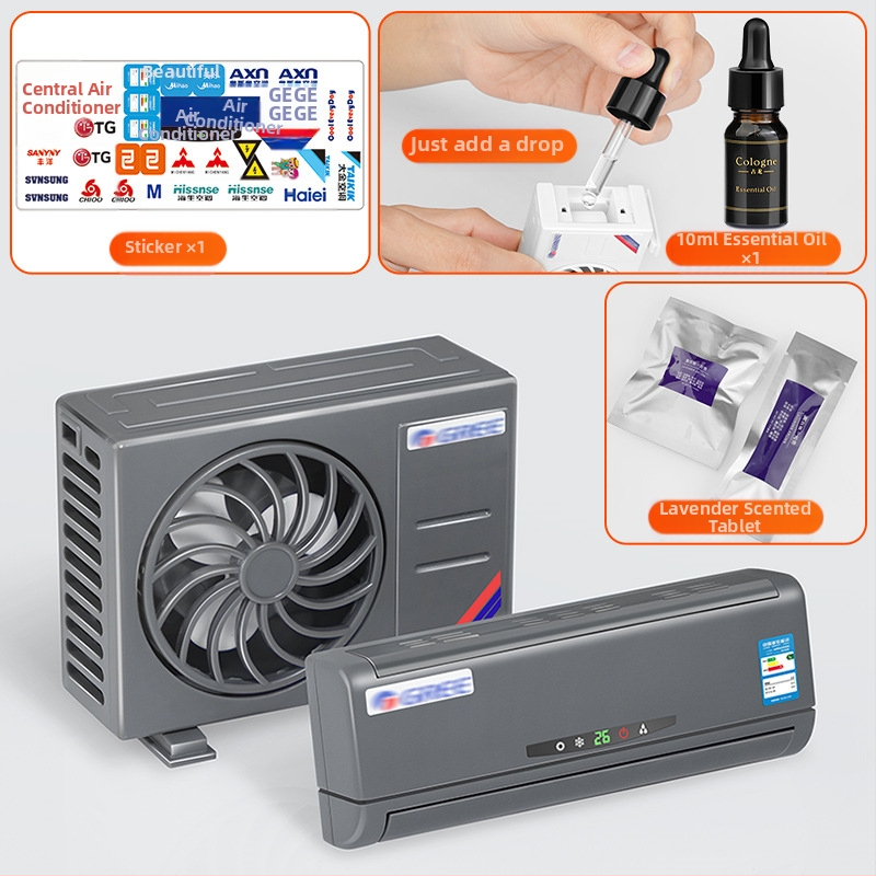 Mini-kliimaseadme mudel autos, keskkonsool, autokaunistustarbed, autokaunistused, päikeseenergia 2025. aasta uus mudel