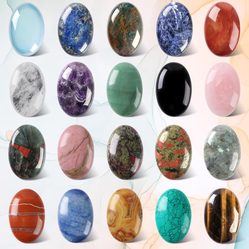 Φυσική πέτρα SPA για ενεργειακό μασάζ με ζεστές πέτρες, μασάζ με ξύσιμο, πέτρα αιθέριου ελαίου, επίπεδη οβάλ 40*60*20mm