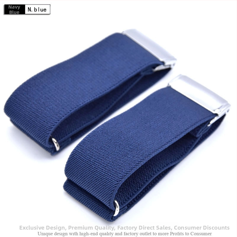 Suaugusiems skirti vyriški ir moteriški marškinių raiščiai, neslystantys dirželiai, universalūs rankogaliai, stilingi elastiniai raiščiai, europietiški ir amerikietiški rankovių žiedai, reguliuojami