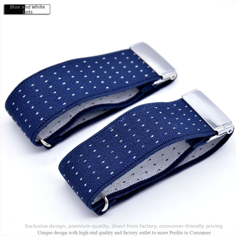 Suaugusiems skirti vyriški ir moteriški marškinių raiščiai, neslystantys dirželiai, universalūs rankogaliai, stilingi elastiniai raiščiai, europietiški ir amerikietiški rankovių žiedai, reguliuojami