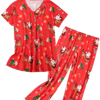 2025. aasta Amazoni piiriülene suvine uus pluss-suuruses naiste väliskaubanduse koduriided pidžaamad trükitud naiste kaheosaline ülikond