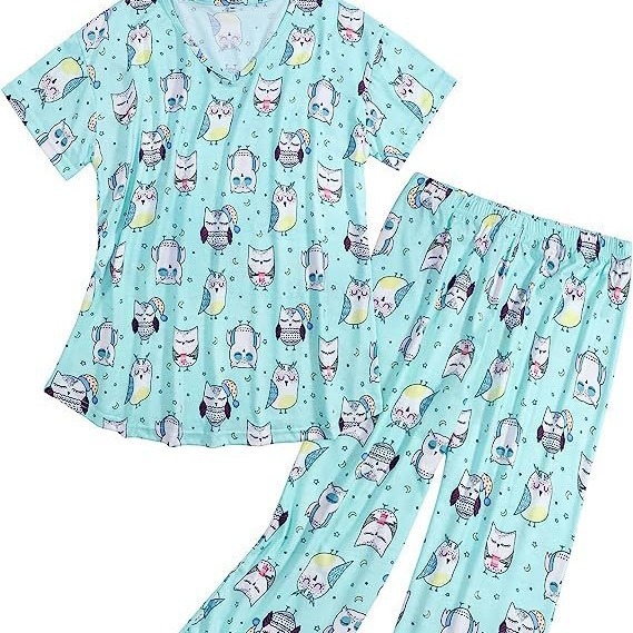 2025. aasta Amazoni piiriülene suvine uus pluss-suuruses naiste väliskaubanduse koduriided pidžaamad trükitud naiste kaheosaline ülikond