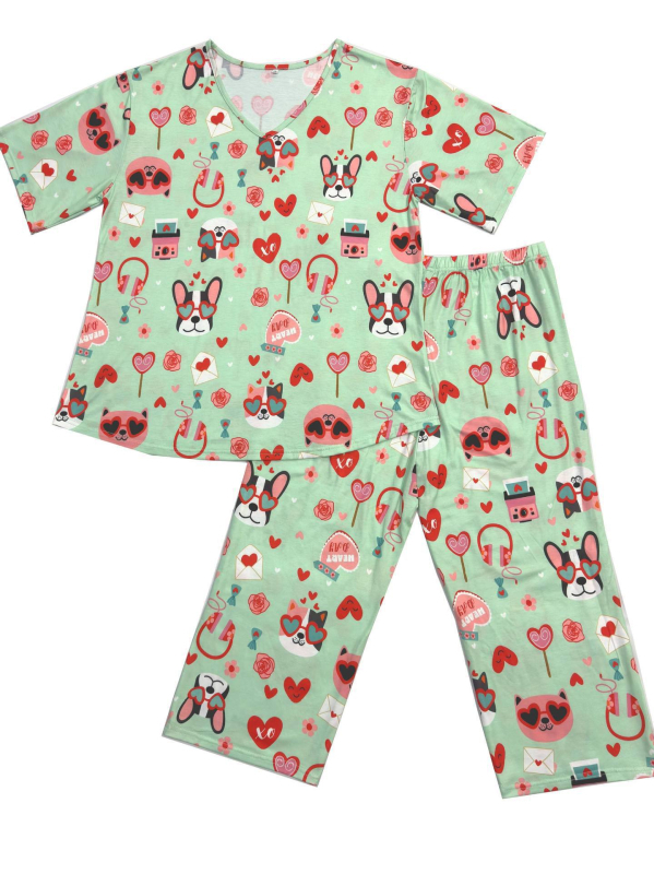 2025. aasta Amazoni piiriülene suvine uus pluss-suuruses naiste väliskaubanduse koduriided pidžaamad trükitud naiste kaheosaline ülikond