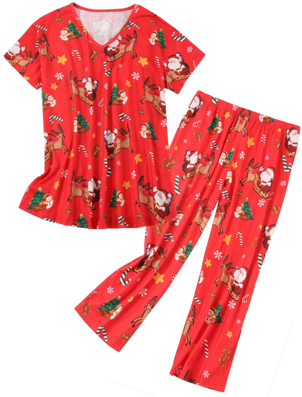 2025. aasta Amazoni piiriülene suvine uus pluss-suuruses naiste väliskaubanduse koduriided pidžaamad trükitud naiste kaheosaline ülikond