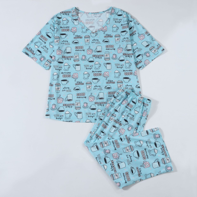 2025. aasta Amazoni piiriülene suvine uus pluss-suuruses naiste väliskaubanduse koduriided pidžaamad trükitud naiste kaheosaline ülikond