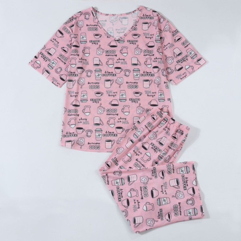 2025. aasta Amazoni piiriülene suvine uus pluss-suuruses naiste väliskaubanduse koduriided pidžaamad trükitud naiste kaheosaline ülikond