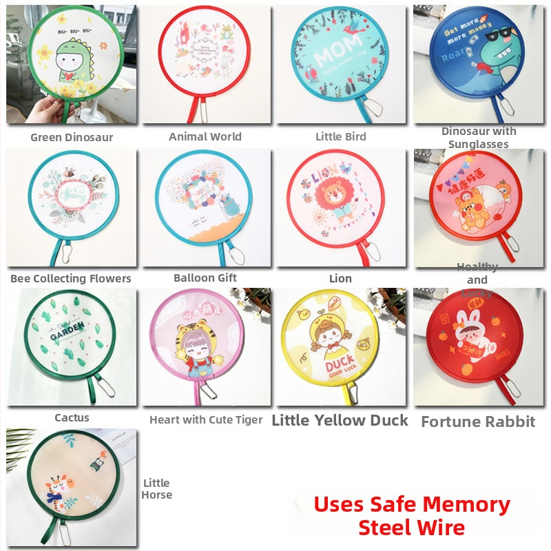 Käsitsi vändatav kaasaskantav ventilaator suveüliõpilastele, kaasaskantav multifilmide kokkupandav ventilaator, väike hundinuia ventilaator, populaarne ja armas