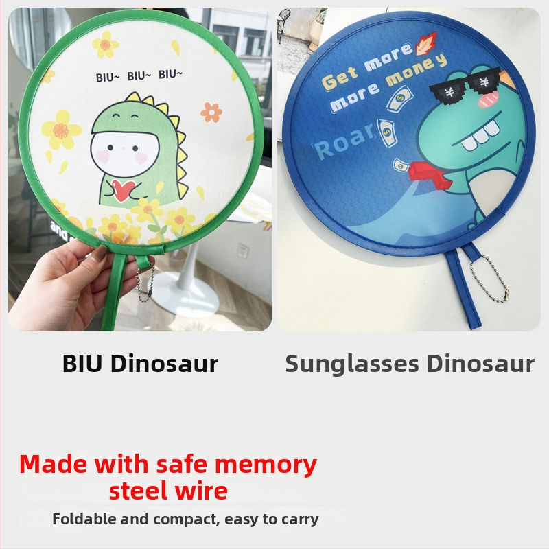 Käsitsi vändatav kaasaskantav ventilaator suveüliõpilastele, kaasaskantav multifilmide kokkupandav ventilaator, väike hundinuia ventilaator, populaarne ja armas